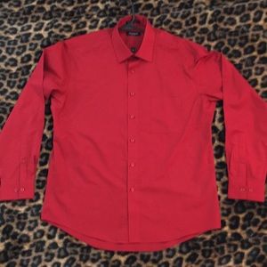 pierre cardin button down red shirt